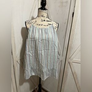 Lane bryant ruffle linen style halter tank NWT size 18